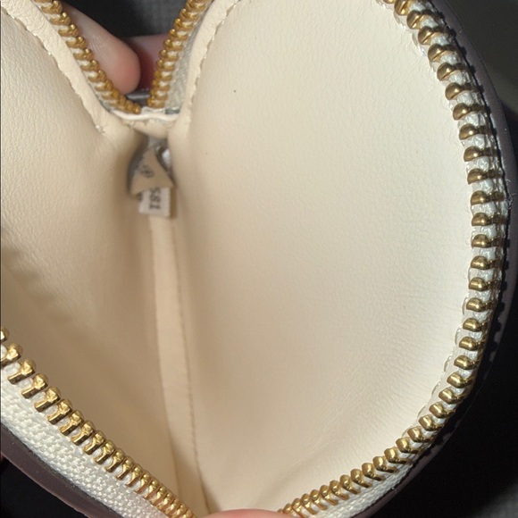 Coach Heart Keychain Wallet in Red and Cream Cherry Print - Picture 4 of 8